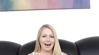 Pretty blonde teen Scarlett Sage first time porn fuck